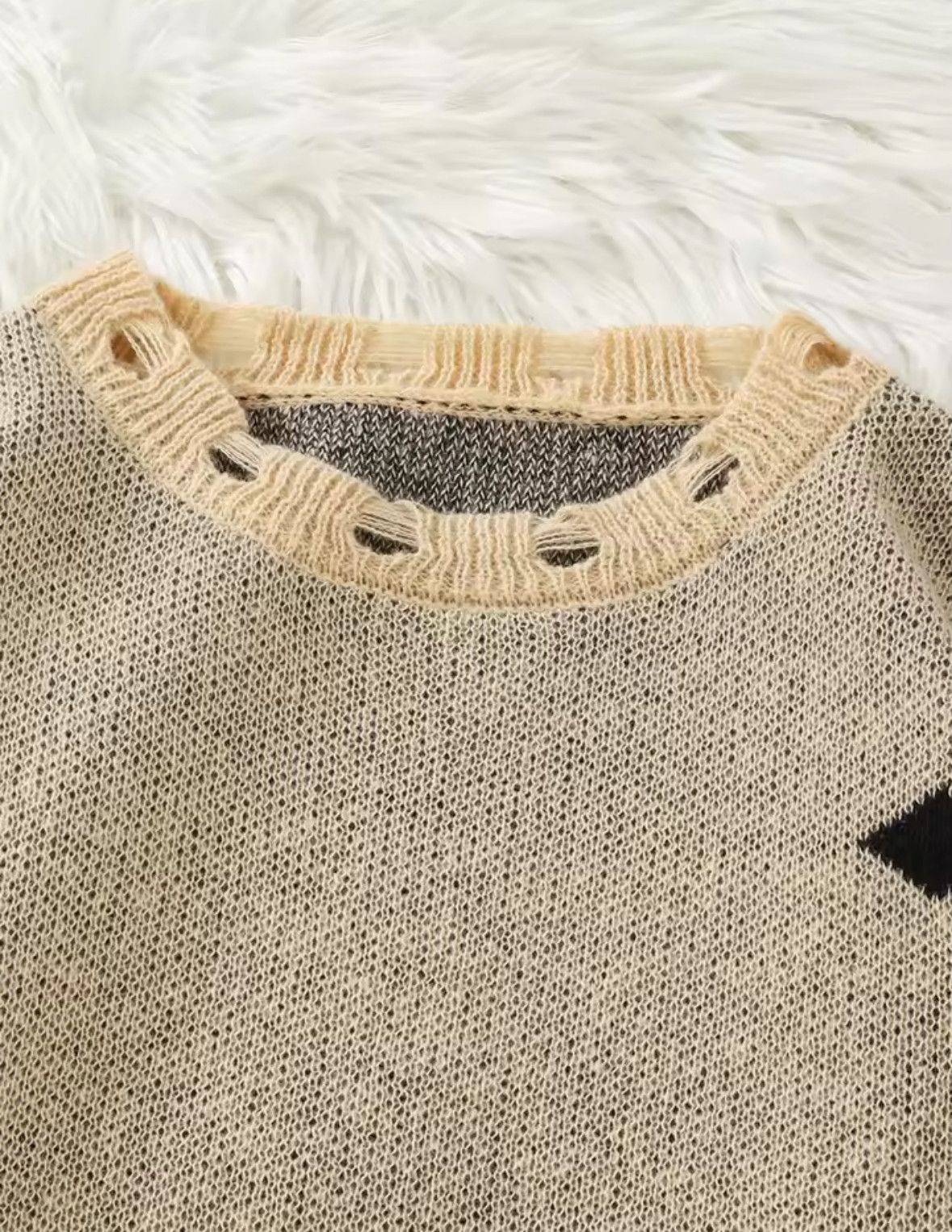 Japanese Brand Abstract Starry Sky Cross Sweater Jacquard Knit Sweatshirt Size US XL / EU 56 / 4 - 3 Thumbnail