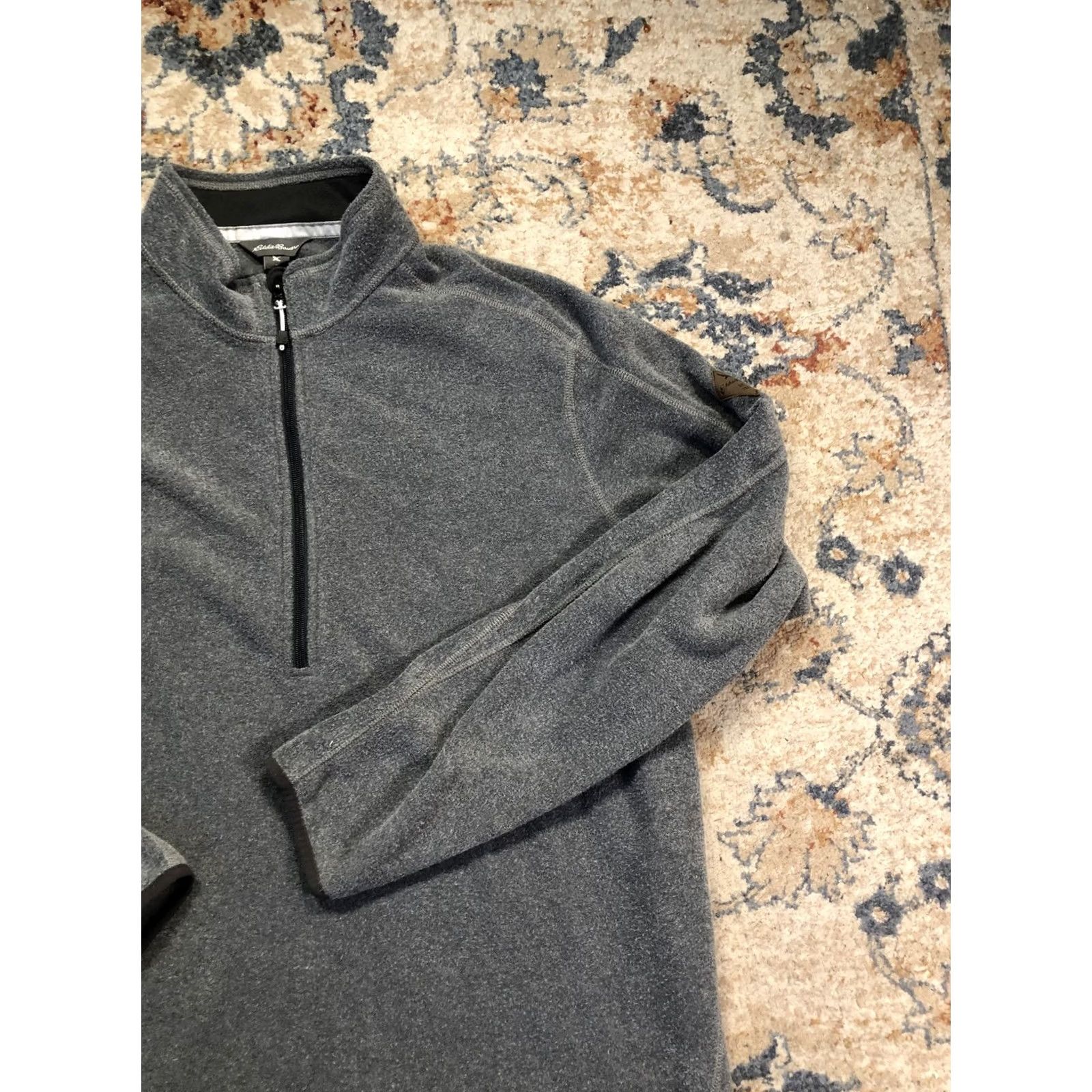 Eddie Bauer Eddie Bauer Sweater Mens 2XLT Gray Fleece Quarter Zip Mock Neck Pullover Outdoor Size US XXL / EU 58 / 5 - 4 Thumbnail