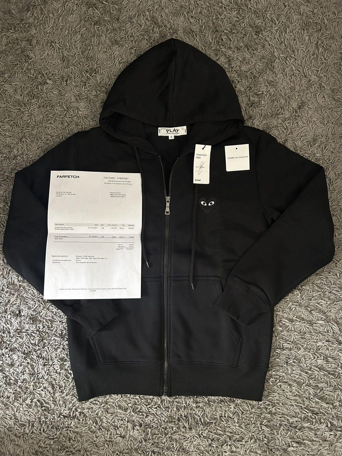 Comme des Garcons PLAY Veste/Zip Comme Des Garçons PLAY - Color: Black - Size: S Size US S / EU 44-46 / 1 - 1 Thumbnail