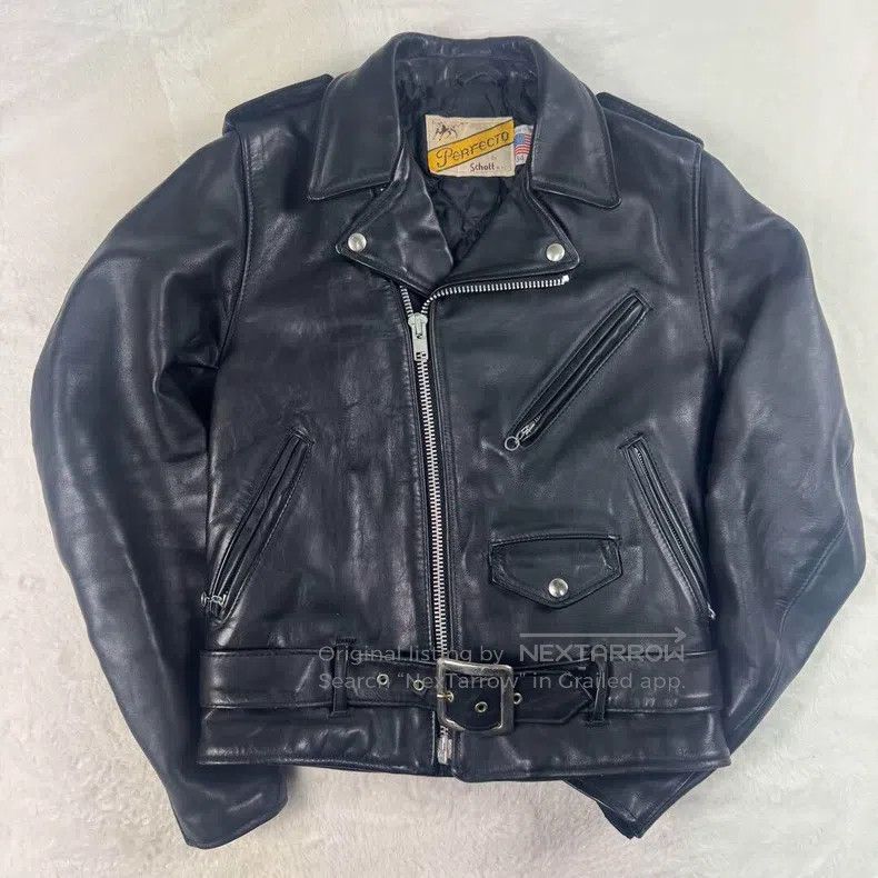 Schott Schott Cable-stayed leather jacket, heavy cowhide Size US XXS / EU 40 - 1 Thumbnail