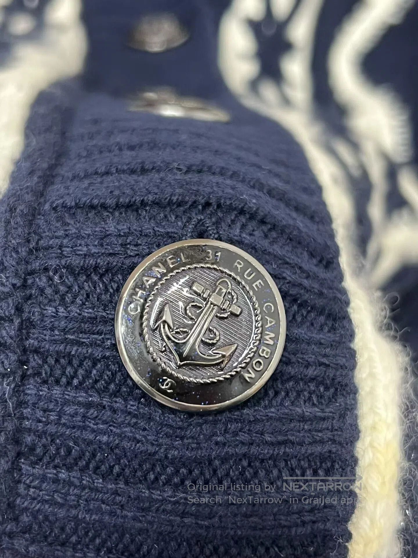 Chanel Chanel Navy Blue Knit Cardigan. Size XS / US 0-2 / IT 36-38 - 5 Thumbnail