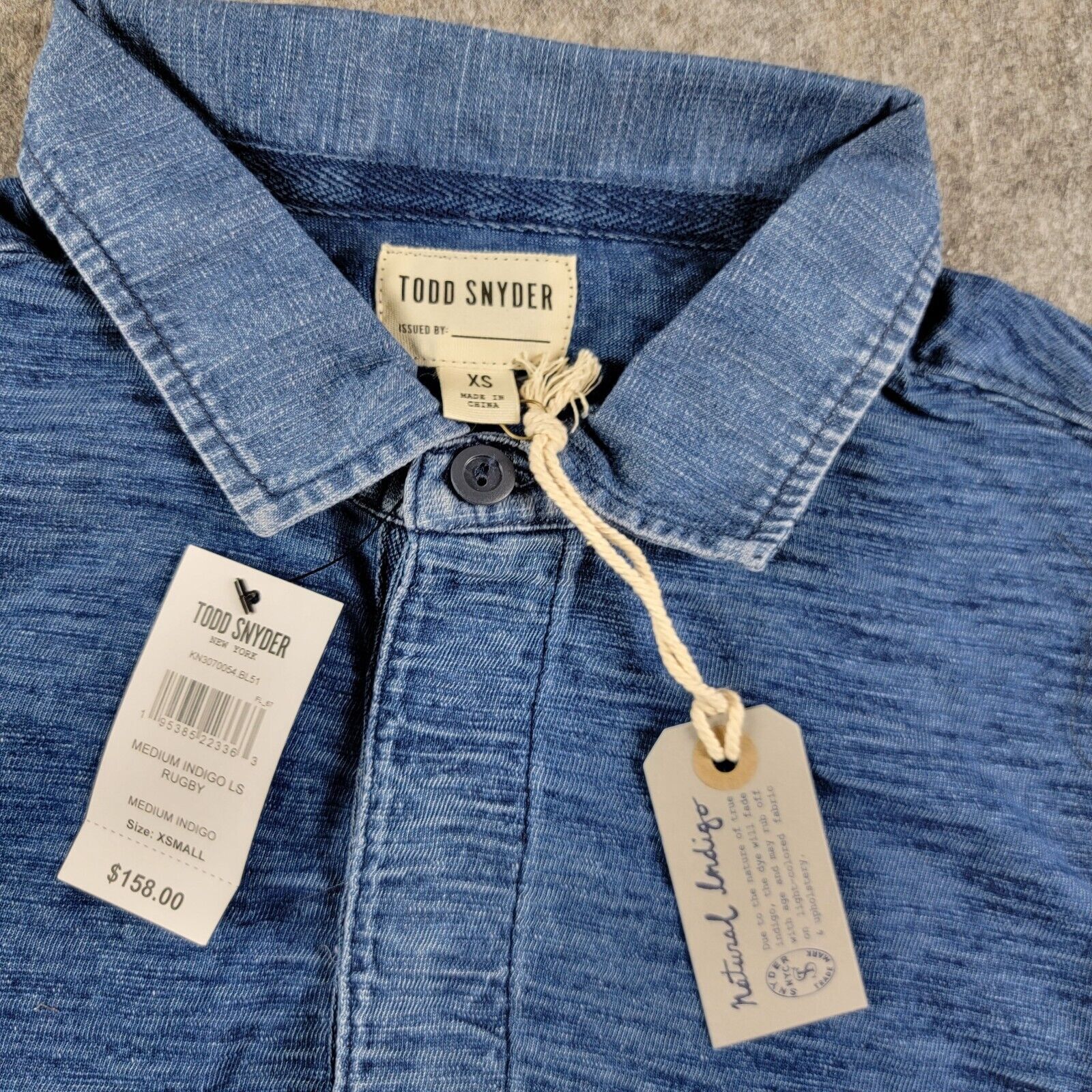 Todd Snyder Todd Snyder Medium Indigo Rugby Polo Shirt Long Sleeve NWT Size US XS / EU 42 / 0 - 6 Thumbnail