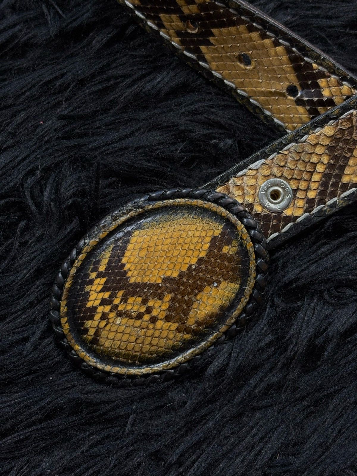 14th Addiction 14th Addiction Style Archive Python Shake Real Leather Belt Size ONE SIZE - 3 Thumbnail