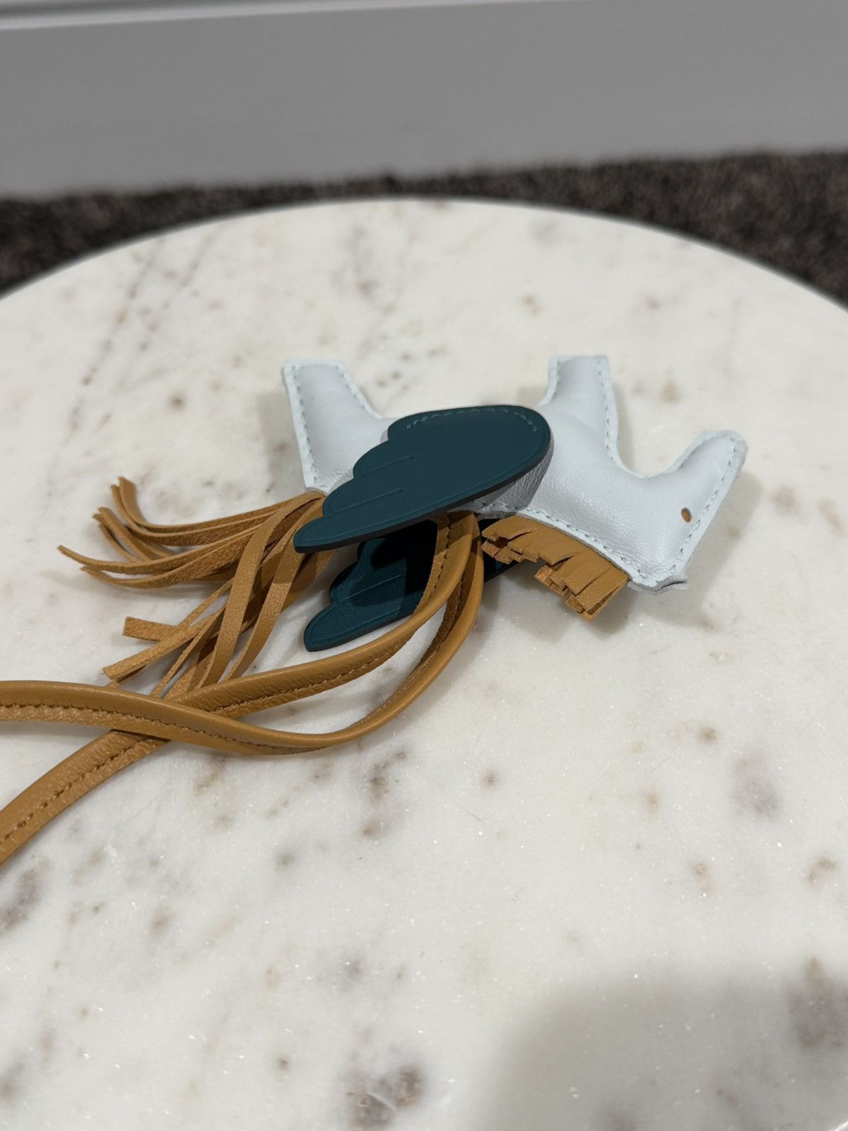 Hermes Hermes Blue/Brown Leather MM Rodeo Pegasus Horse Bag Charm Size ONE SIZE - 5 Thumbnail