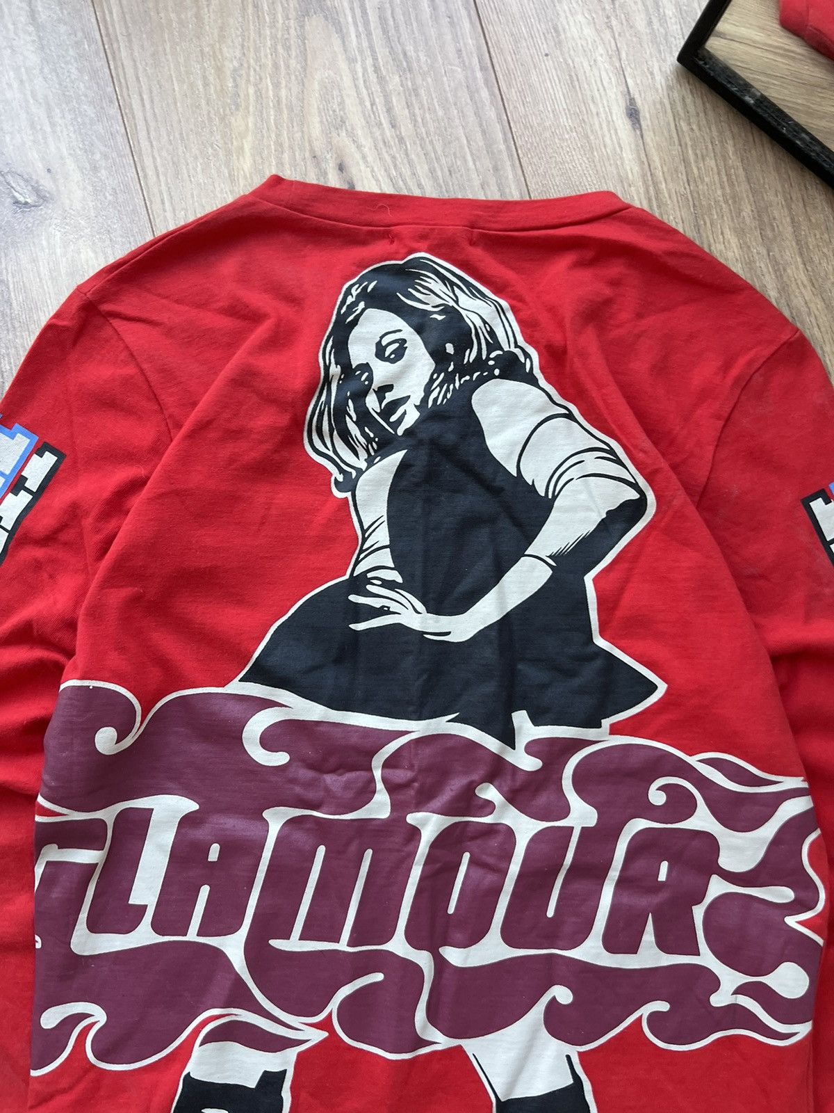 Hysteric Glamour 00’s HYSTERIC GLAMOUR FLAME PIN UP LADY Y2K LONGSLEEVE TEE Size US XS / EU 42 / 0 - 5 Thumbnail