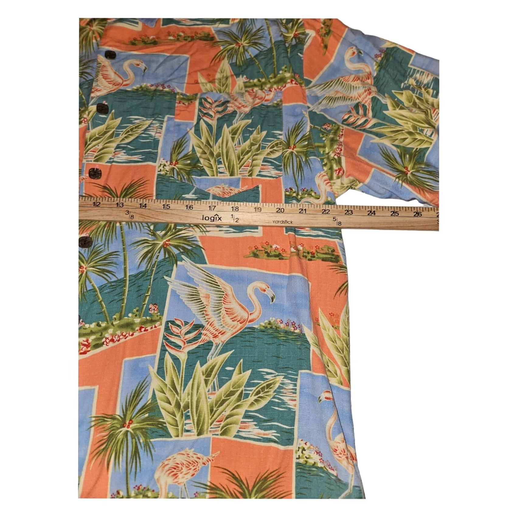Vintage Bermuda Bay Silk Shirt Men's XL Short Sleeve Tropical Flamingos Vacation Size US XL / EU 56 / 4 - 3 Thumbnail