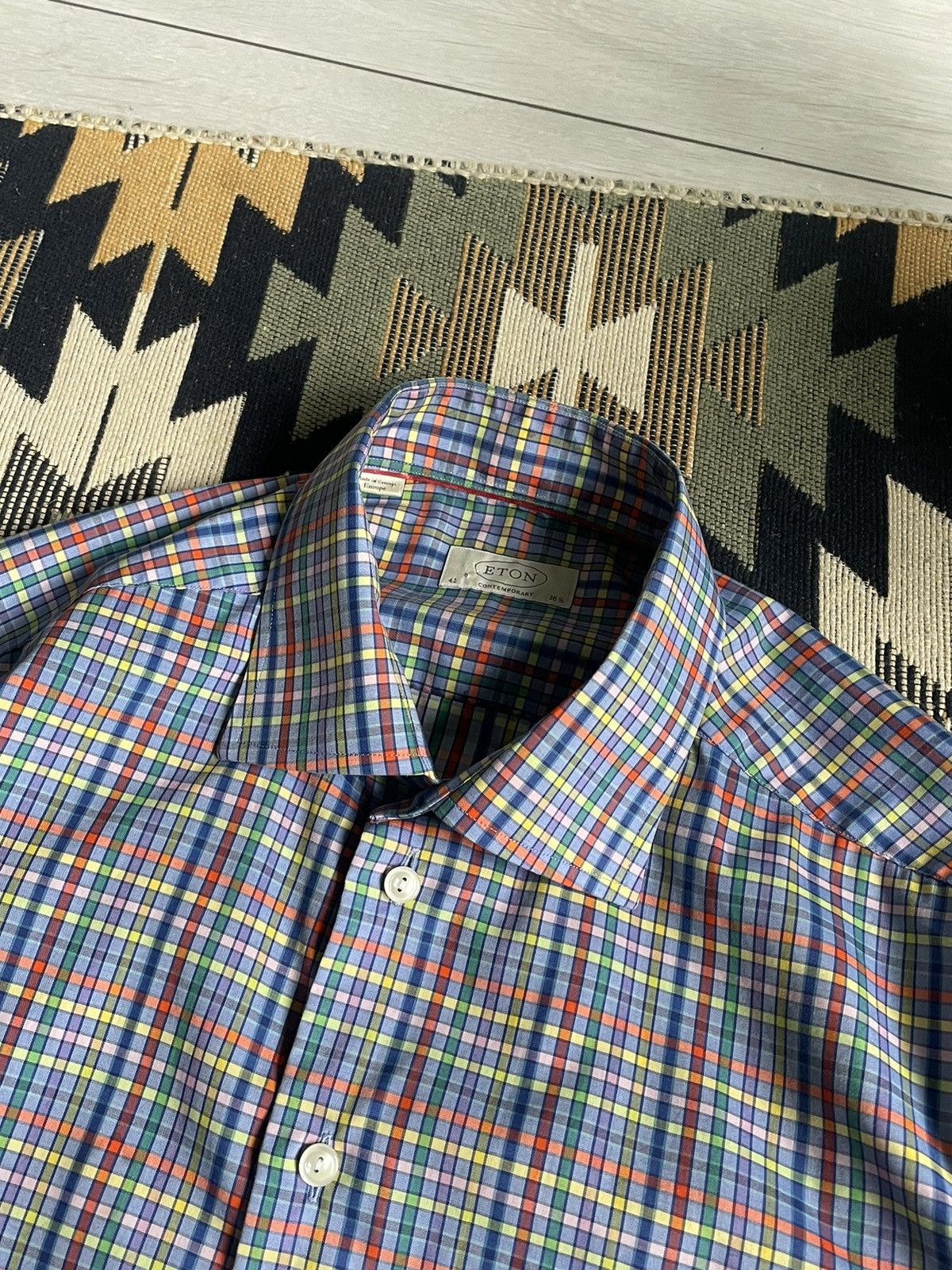 Eton Eton Multicolor Contemporary Button Up Shirt Size US L / EU 52-54 / 3 - 5 Thumbnail