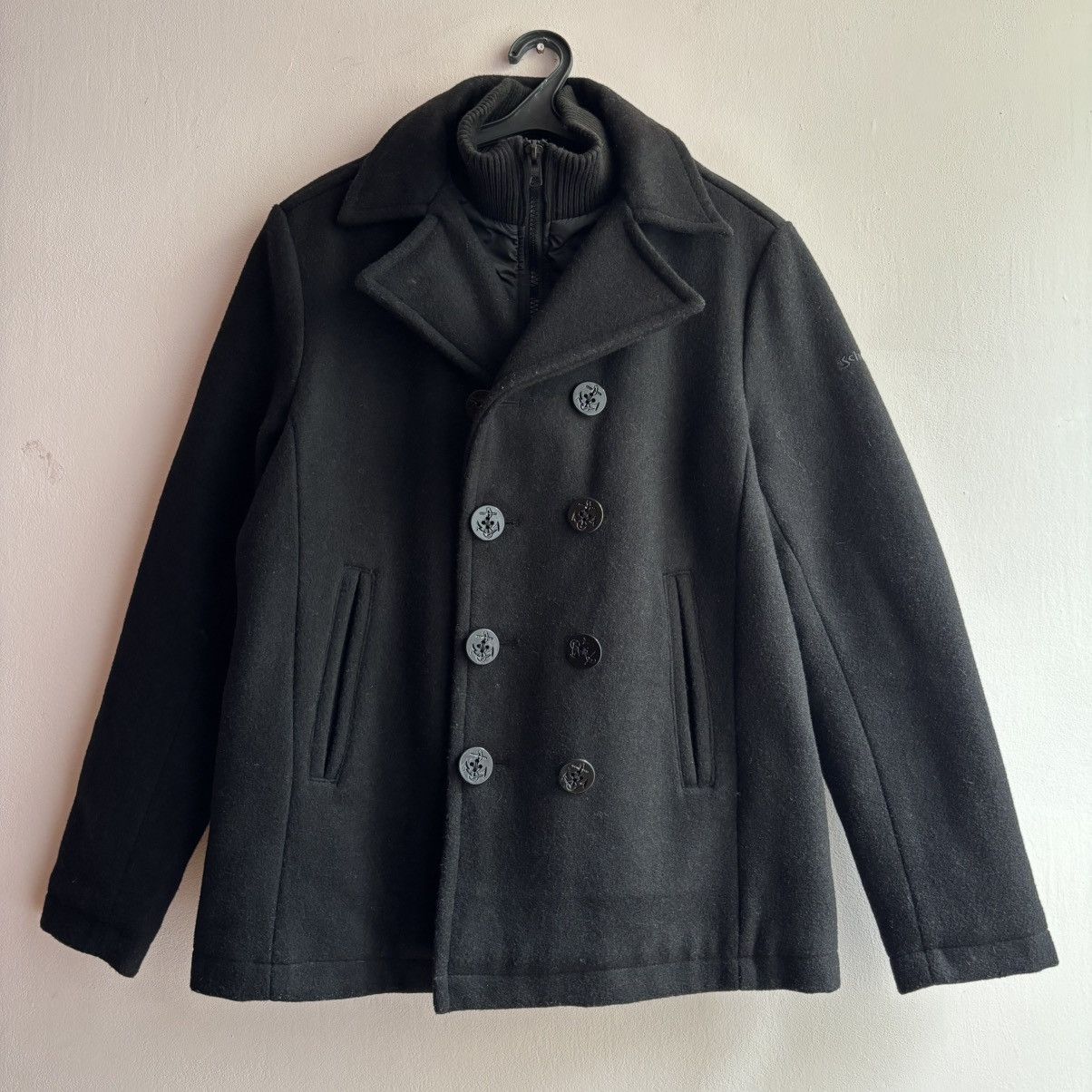 Schott Schott Cyclone 2 Peacoat Black MA-7 AER Military Wool Jacket Size US L / EU 52-54 / 3 - 1 Thumbnail
