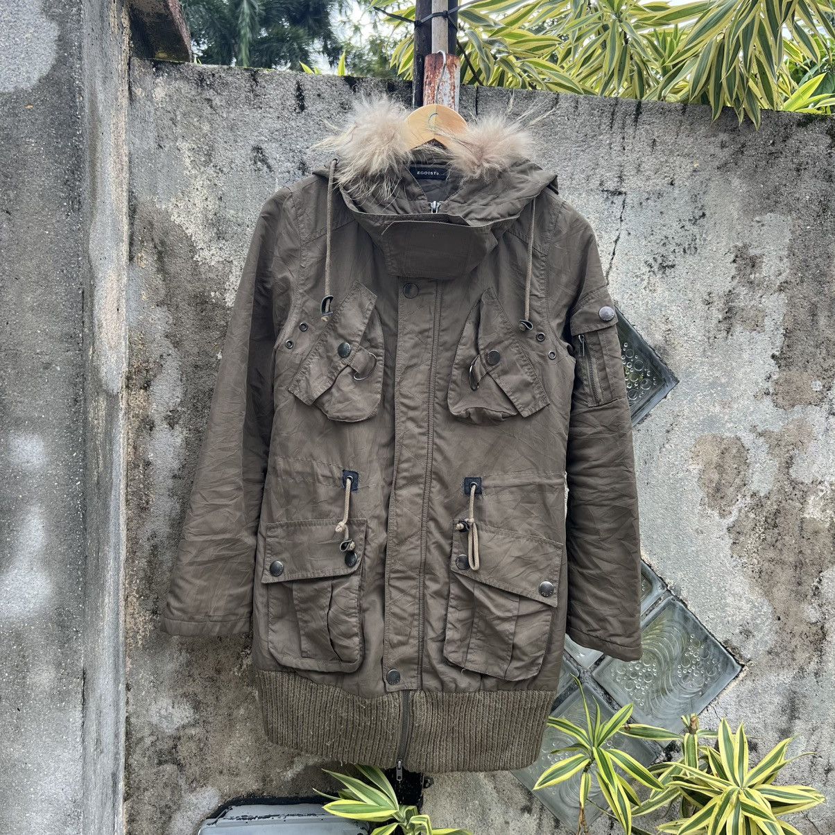 If Six Was Nine “EGOIST” PUNK INSPIRED GREEN FUR HOODED MILITARY JACKET Size US S / EU 44-46 / 1 - 2 Thumbnail