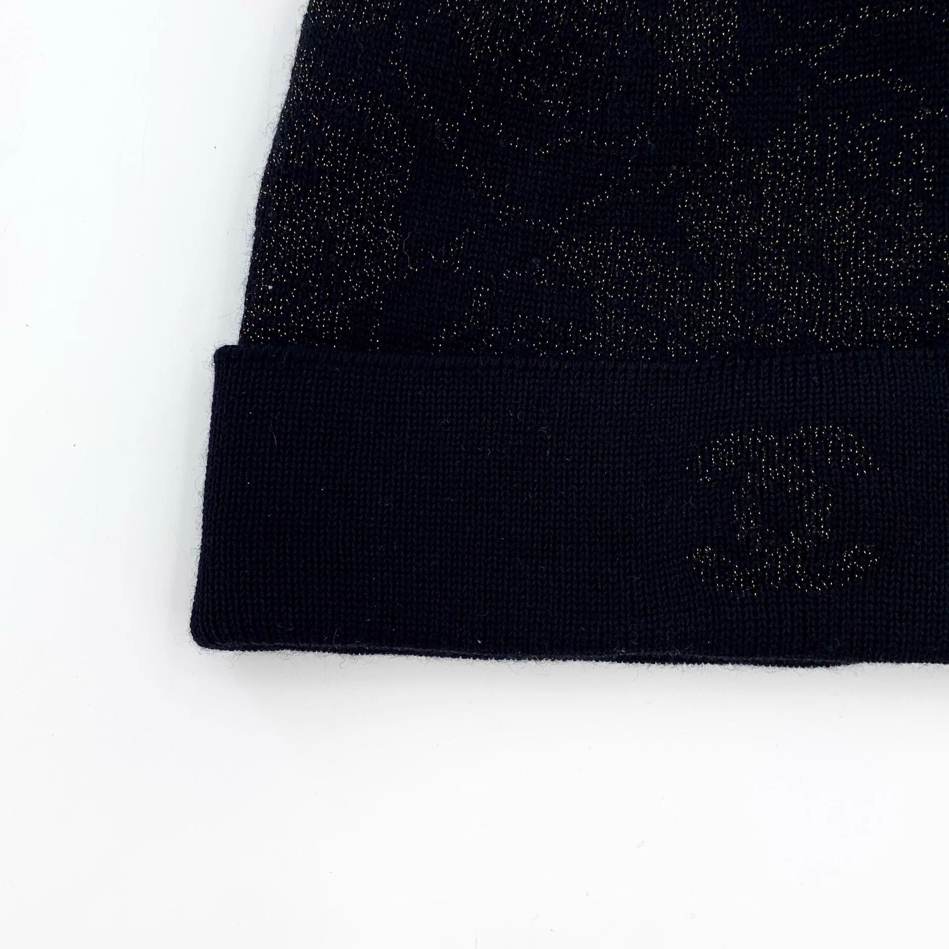 Chanel Chanel Black Camellia Logo Wool Beanie 47cm 99% New Size ONE SIZE - 7 Thumbnail