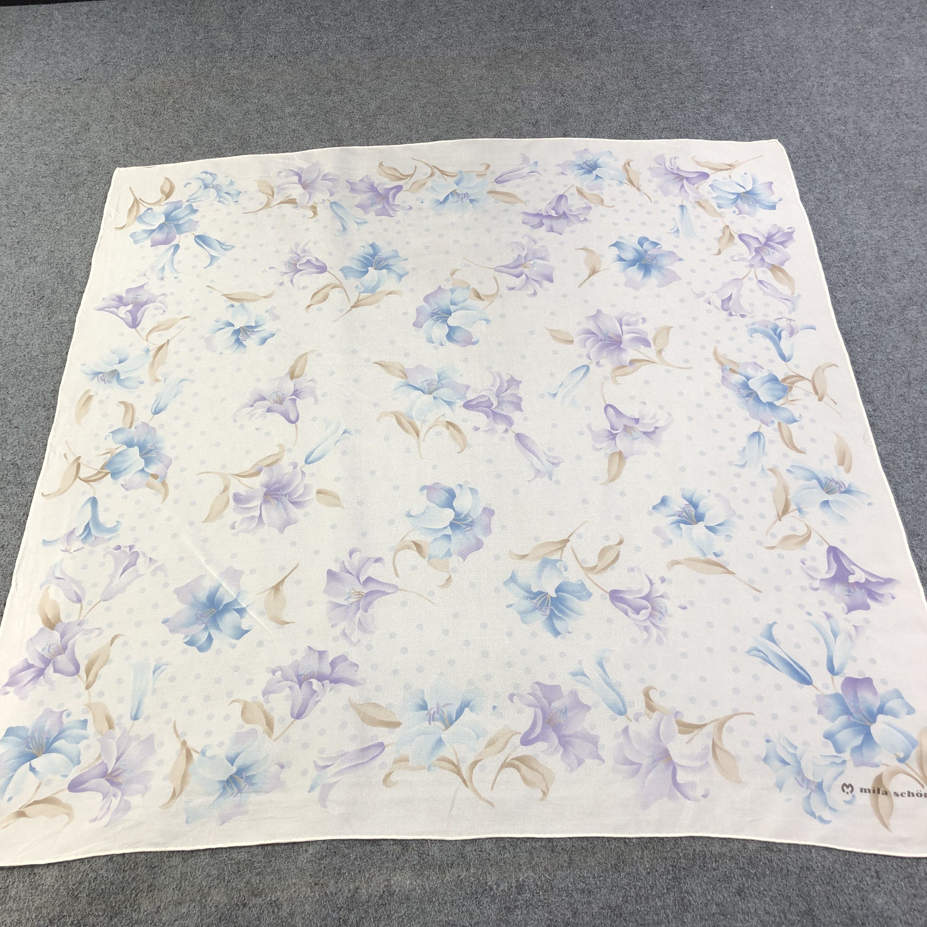 Mila Schon Mila Schon Floral Hand Rolled Silk Scarf M761 Size ONE SIZE - 1 Thumbnail