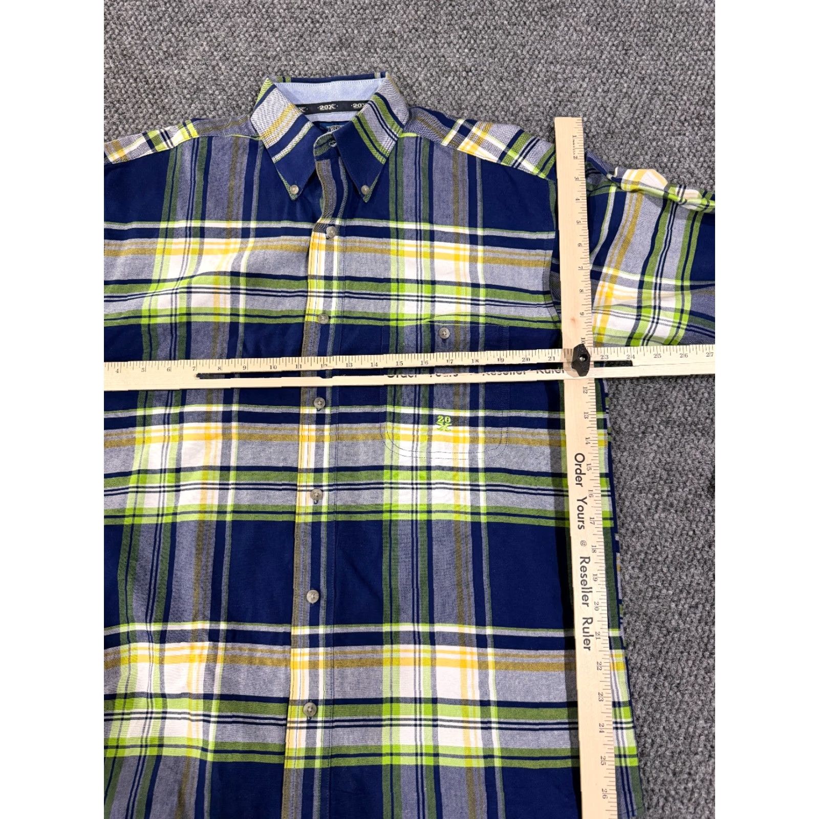 Wrangler Wrangler Button-Up Shirt Mens M Blue Plaid Western Cotton Long Sleeve Button-Down Collar Modern All Seasons Pockets Vintage: No Size US M / EU 48-50 / 2 - 3 Thumbnail