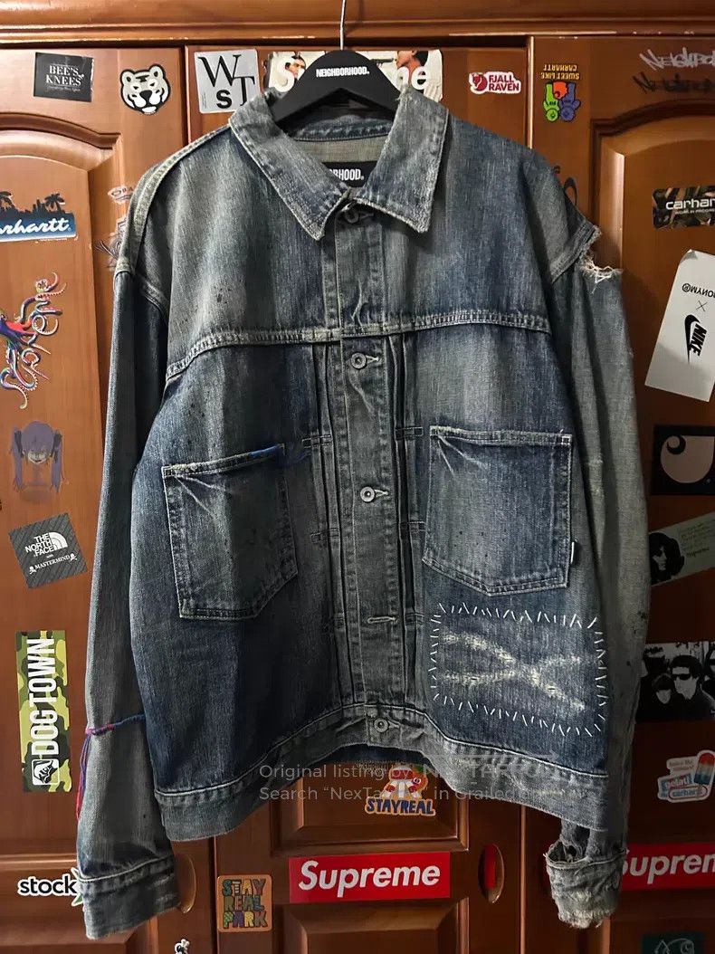 Neighborhood Neighborhood Distressed Ripped Ink Stitched Patchwork Deni Size US XL / EU 56 / 4 - 1 Thumbnail