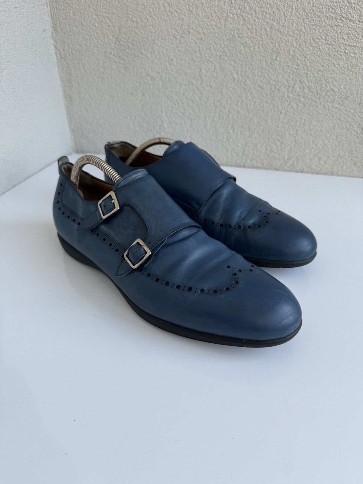 Sutor Mantellassi Sutor Mantellassi Blue Double Monk Strap Shoes Size US 10 / EU 43 - 1 Thumbnail