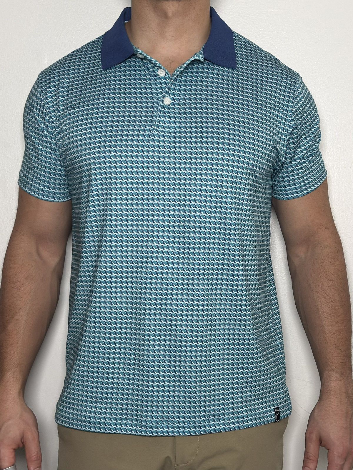 Kenneth Cole Kenneth Cole Golf patterned polo in a blue and teal colorway Size US M / EU 48-50 / 2 - 3 Thumbnail