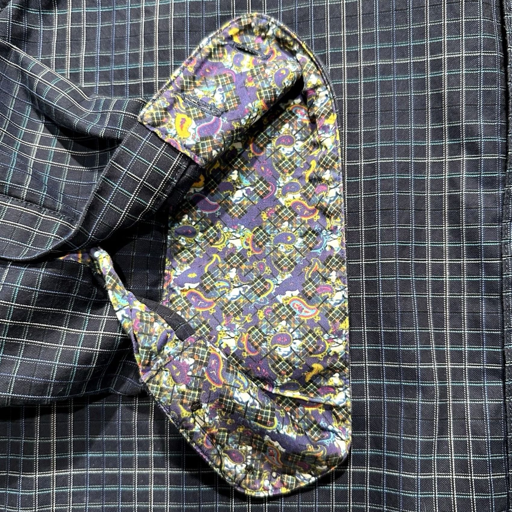 Robert Graham Robert Graham Shirt Mens Medium Blue Plaid Flip Cuff Classic Fit Contrast Trim Size US M / EU 48-50 / 2 - 2 Thumbnail