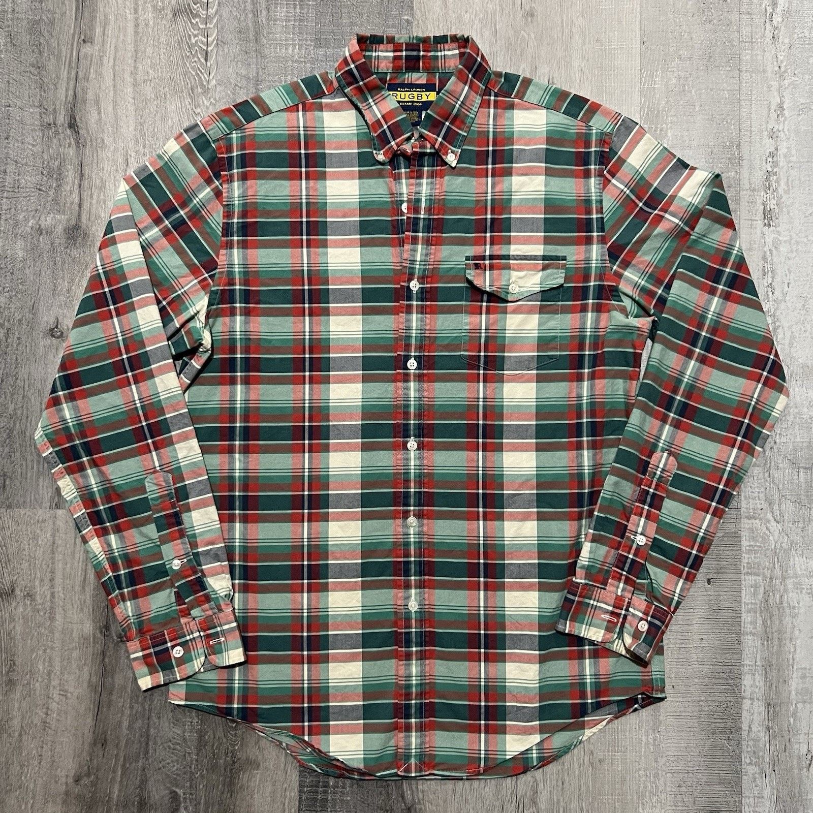 Ralph Lauren Ralph Lauren RUGBY Plaid Cotton Button Shirt Pockets Sz M Size US M / EU 48-50 / 2 - 1 Thumbnail