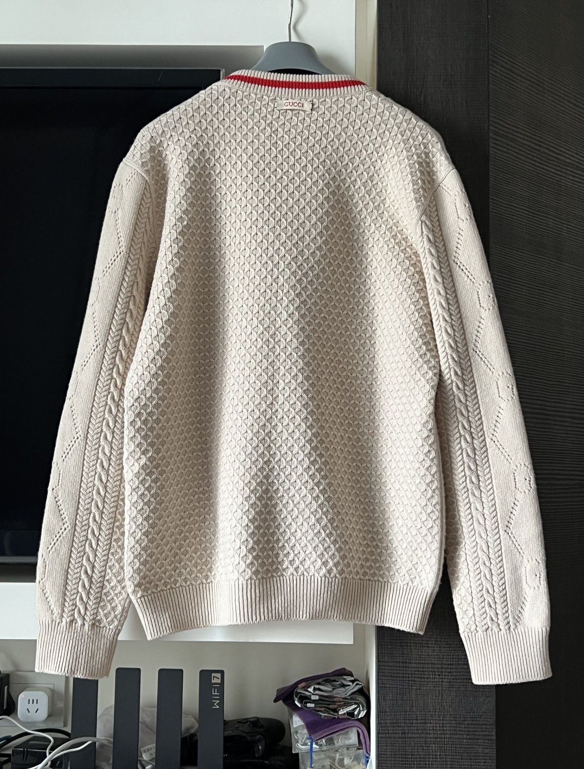 Gucci Gucci Love Parade Cable and Pointelle-Knit Wool Cardigan Size US S / EU 44-46 / 1 - 2 Thumbnail