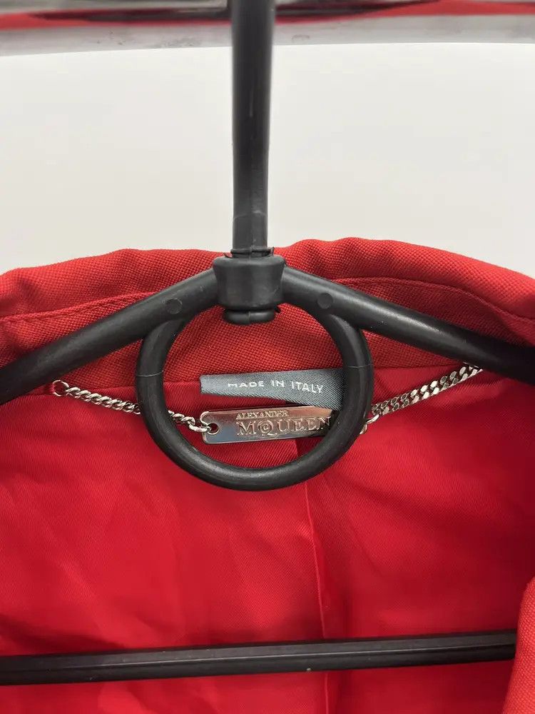 Alexander McQueen Alexander McQueen Single Button Red Wool Blazer Size XL / US 12-14 / IT 48-50 - 3 Thumbnail