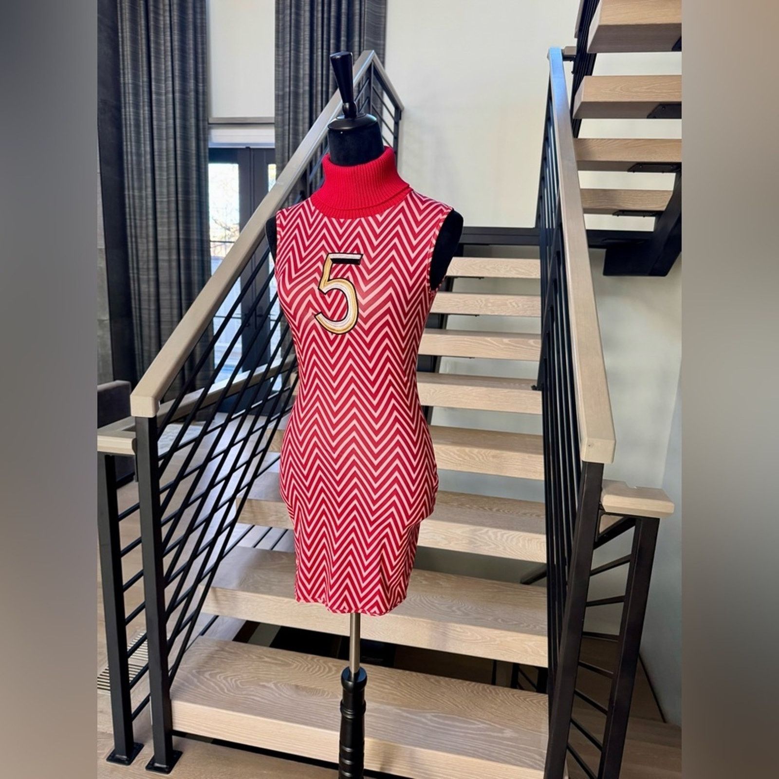 Other New Y2K Stylish Red Chevron Sleeveless Dress size Xs Size XS / US 0-2 / IT 36-38 - 3 Thumbnail