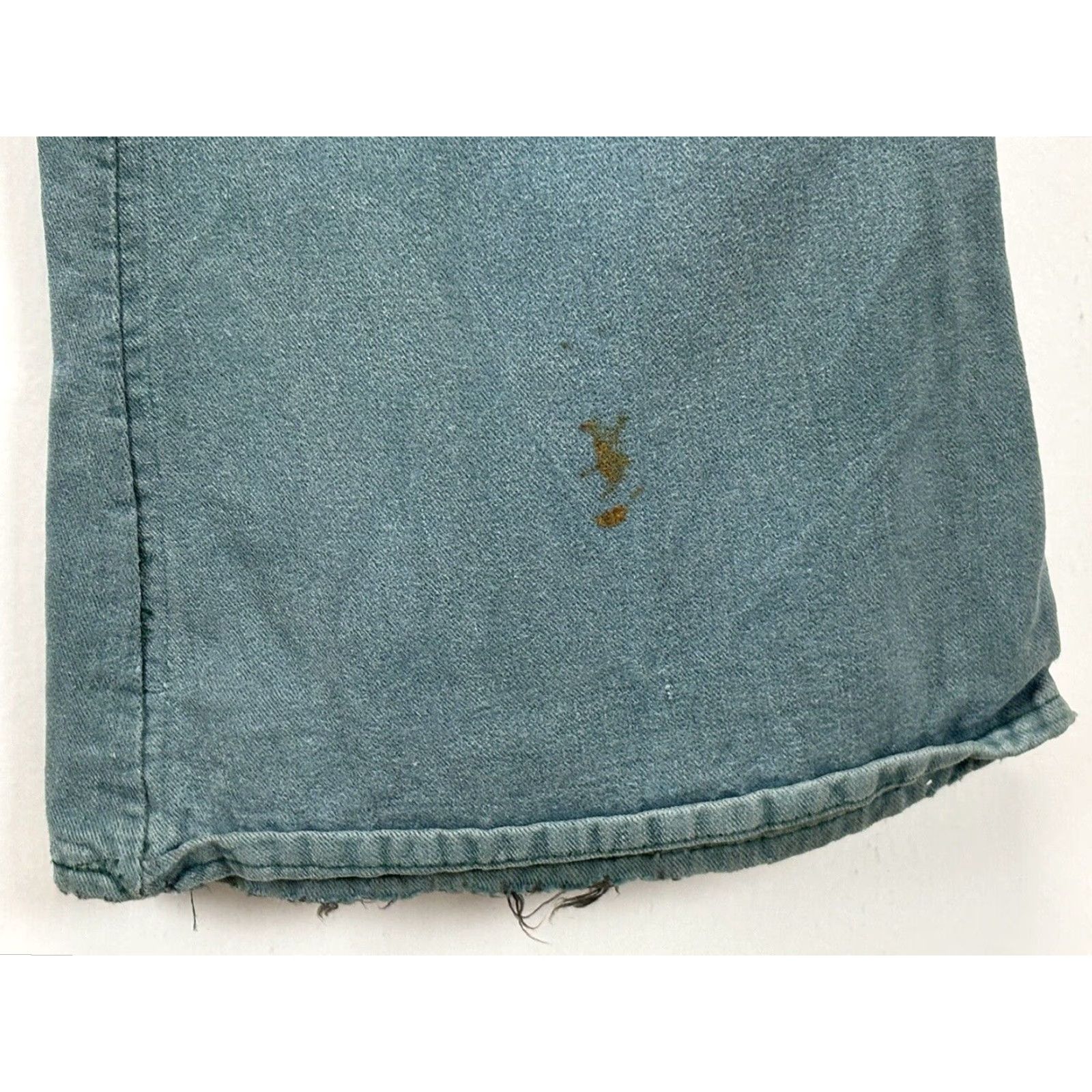 Vintage Vtg Landlubber Bell Bottom Pants Jeans Sz 28x32 Teal Distressed Destroyed USA Size 28" / US 6 / IT 42 - 5 Thumbnail