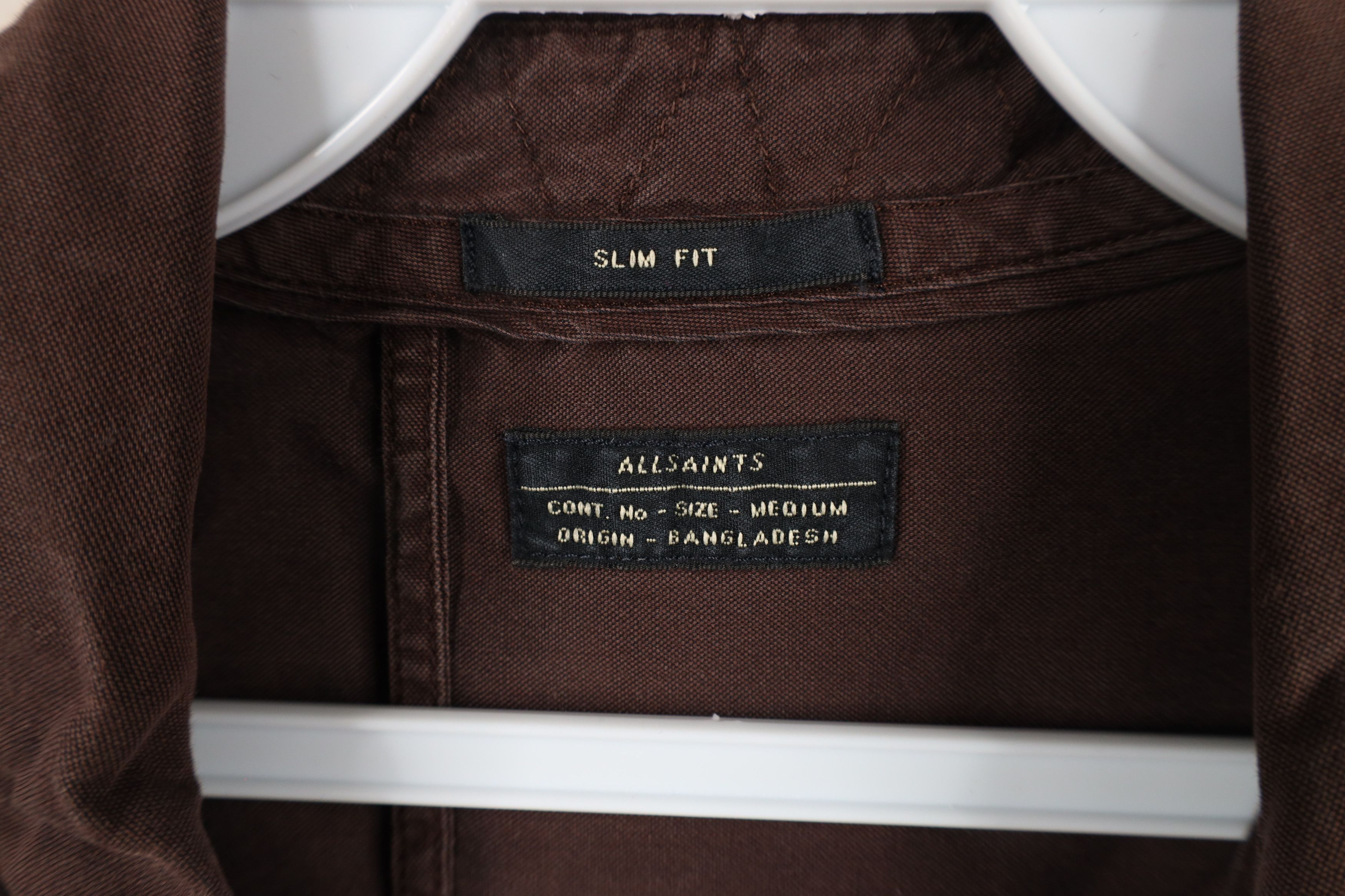 Allsaints × Vintage AllSaints Fit Distressed Collared Button Down Shirt Brown Size US M / EU 48-50 / 2 - 7 Thumbnail