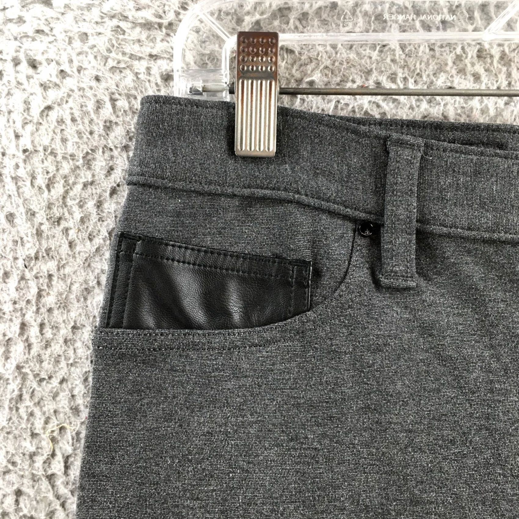Calvin Klein Calvin Klein & Co Pants Womens Gray Size 12 Stretch Straight Leg Faux Pocket Zip Fly Size 34" / US 12 / IT 48 - 3 Thumbnail