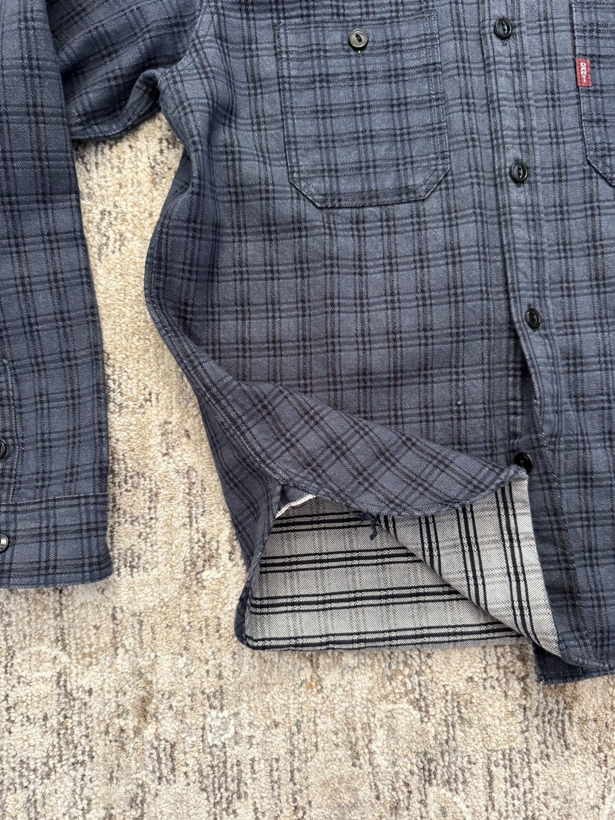 Studio D'Artisan STUDIO D’ARTISAN 13OZ JACQUARD CHECK WORK SHIRT - NAVY Size US L / EU 52-54 / 3 - 5 Thumbnail