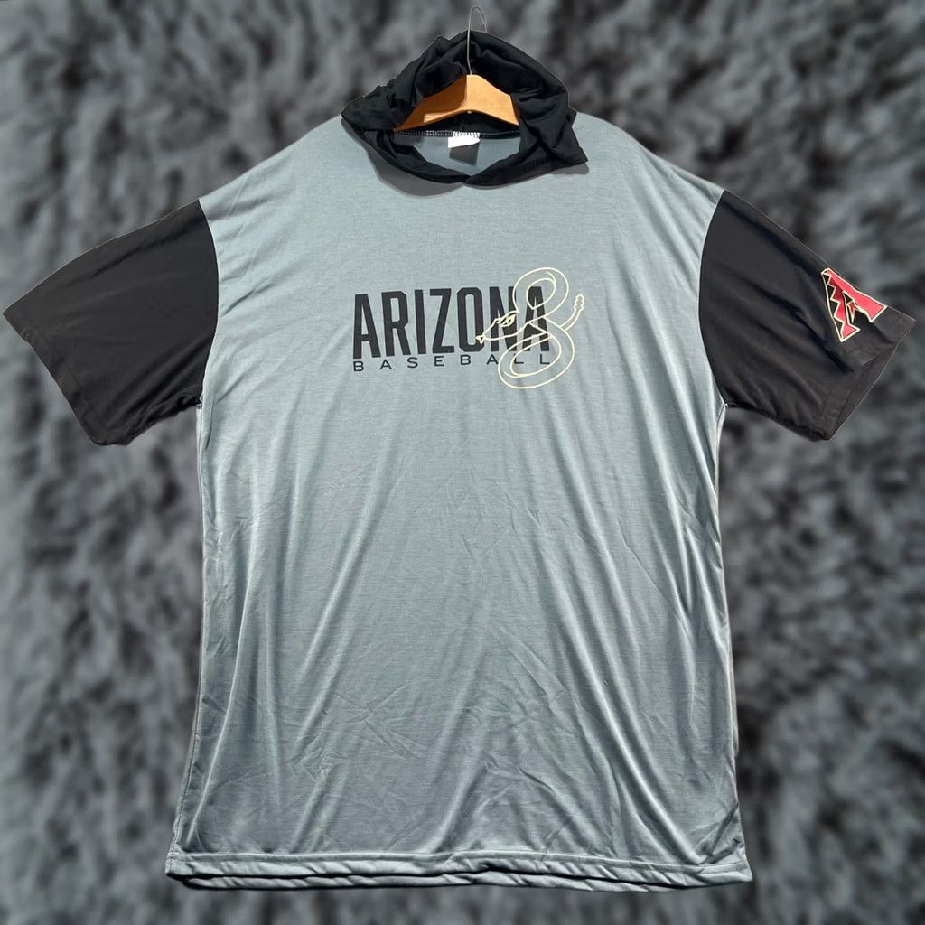 Vintage Arizona Diamondbacks T-Shirt Hoodie Gray XL Stadium Giveaway SGA MLB Logo Sixth Man Men Graphic Print Hooded Shirt Photos Included Size US XL / EU 56 / 4 - 1 Thumbnail