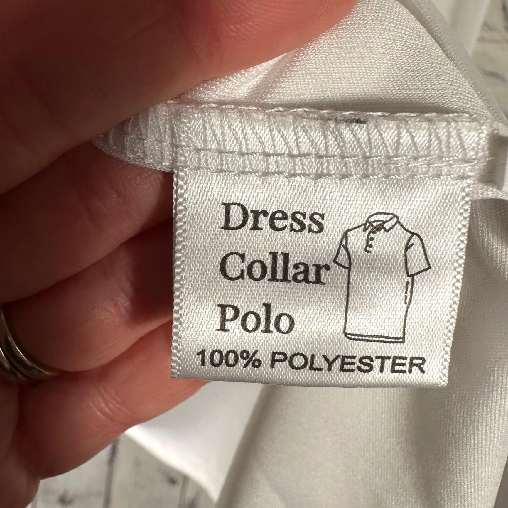 CO Collars & Co Mens White Long Sleeve Polo Shirt S Size 36R - 4 Thumbnail