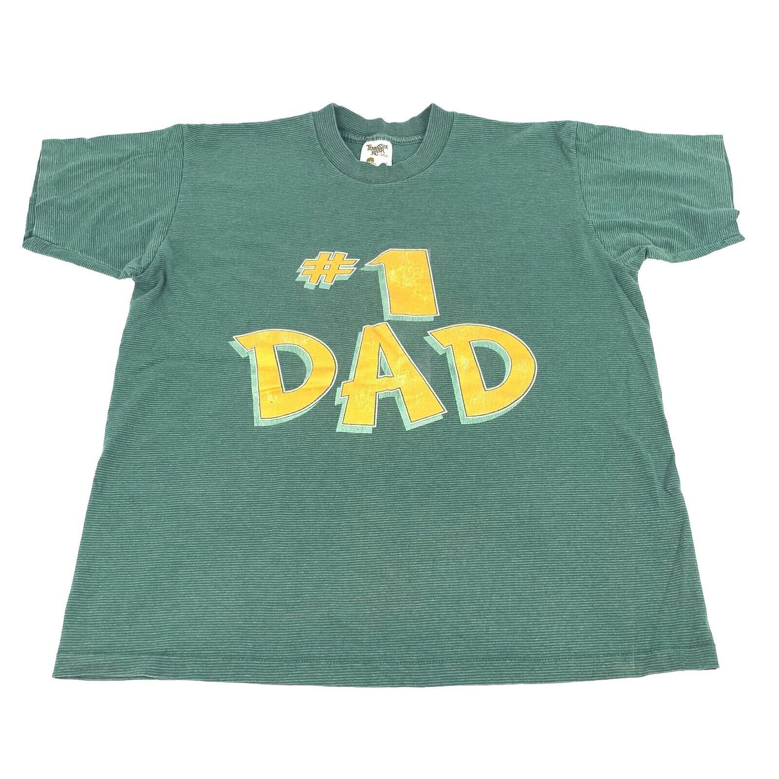 Vintage Vintage 1980s #1 Dad Short Sleeve Striped T-Shirt Large L Size US L / EU 52-54 / 3 - 1 Thumbnail