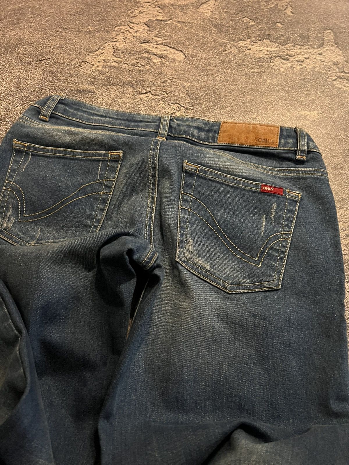 Japanese Brand Archive Slim Glamour Jeans / Heavy Blue White Drip 90s Size US 34 / EU 50 - 6 Thumbnail