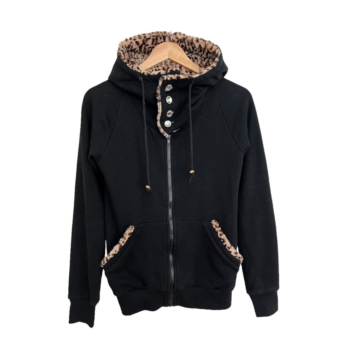 Japanese Brand Leopard trim print hoodie Size S / US 4 / IT 40 - 1 Thumbnail