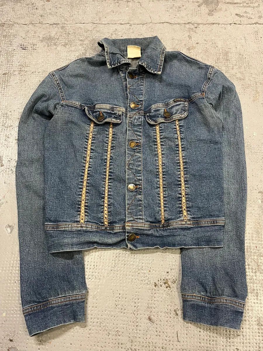 Vintage 2000s Plein Sud Blue Denim Contrast Stitch Denim Jacket Size M / US 6-8 / IT 42-44 - 3 Thumbnail