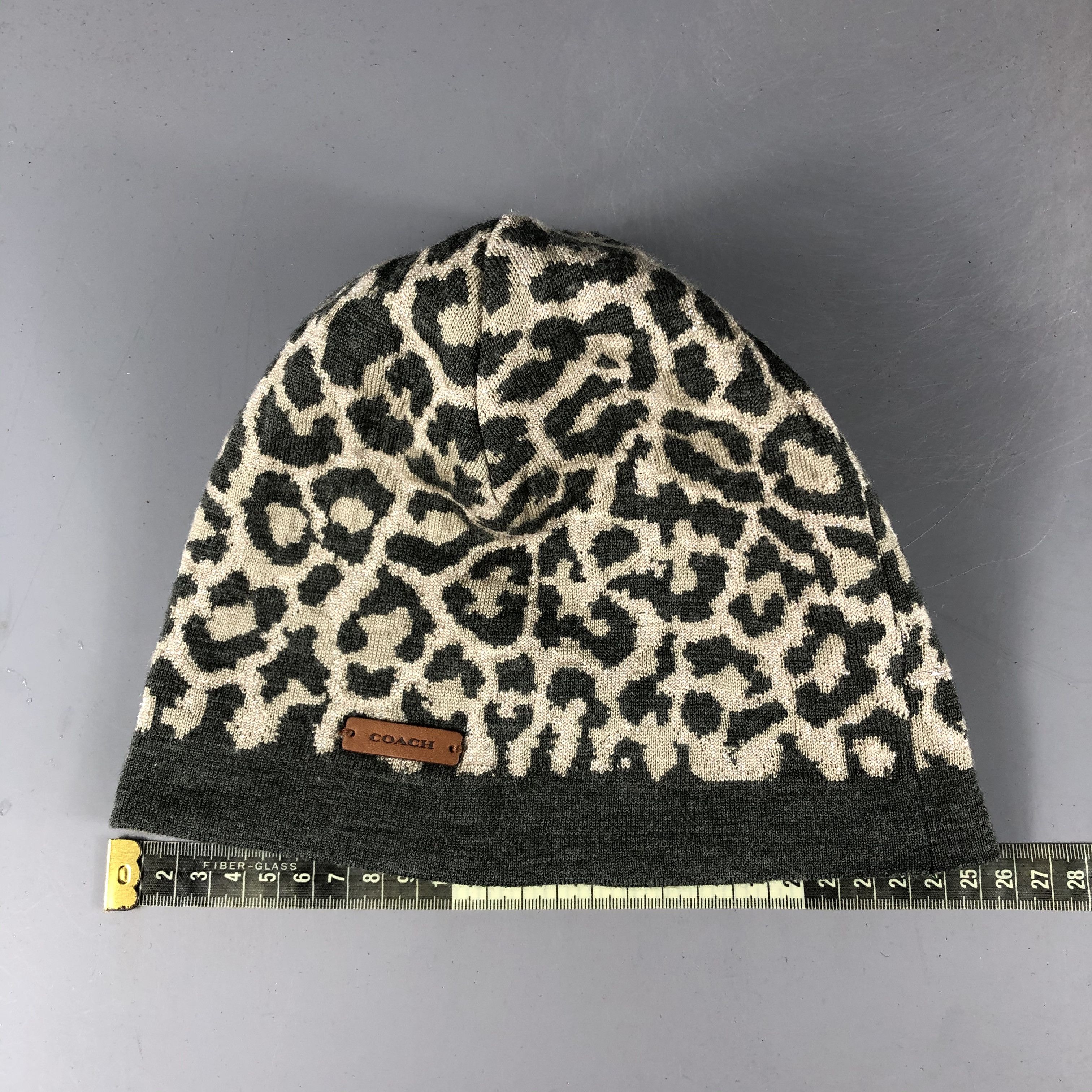 Coach Coach Leopard Design Cuffless Beanie Snow Hat Snow Cap -D817 Size ONE SIZE - 3 Thumbnail