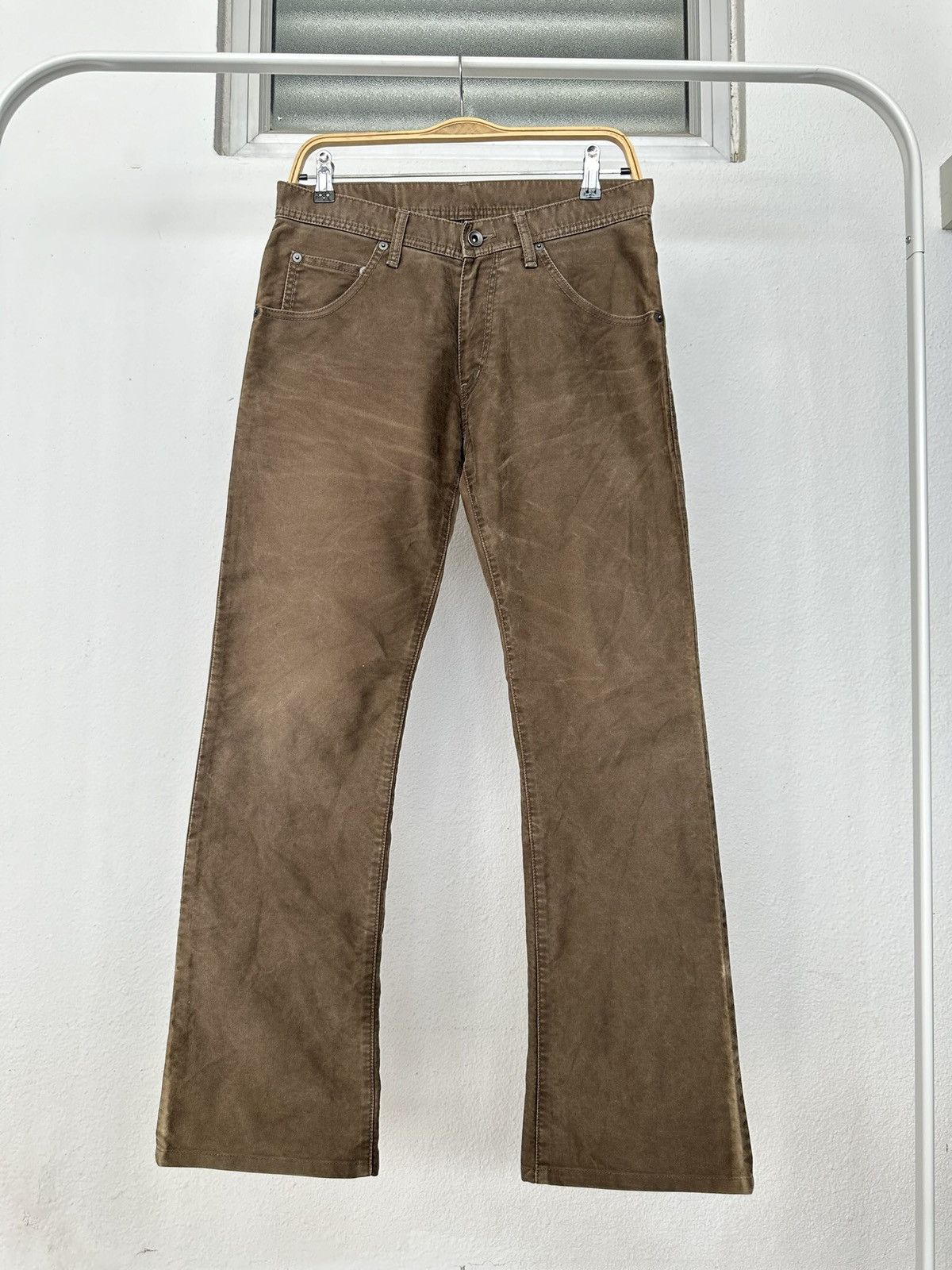 Tete Homme 00's Tete Homme moleskin mudwash khakis flared pant Size US 31 - 9 Thumbnail
