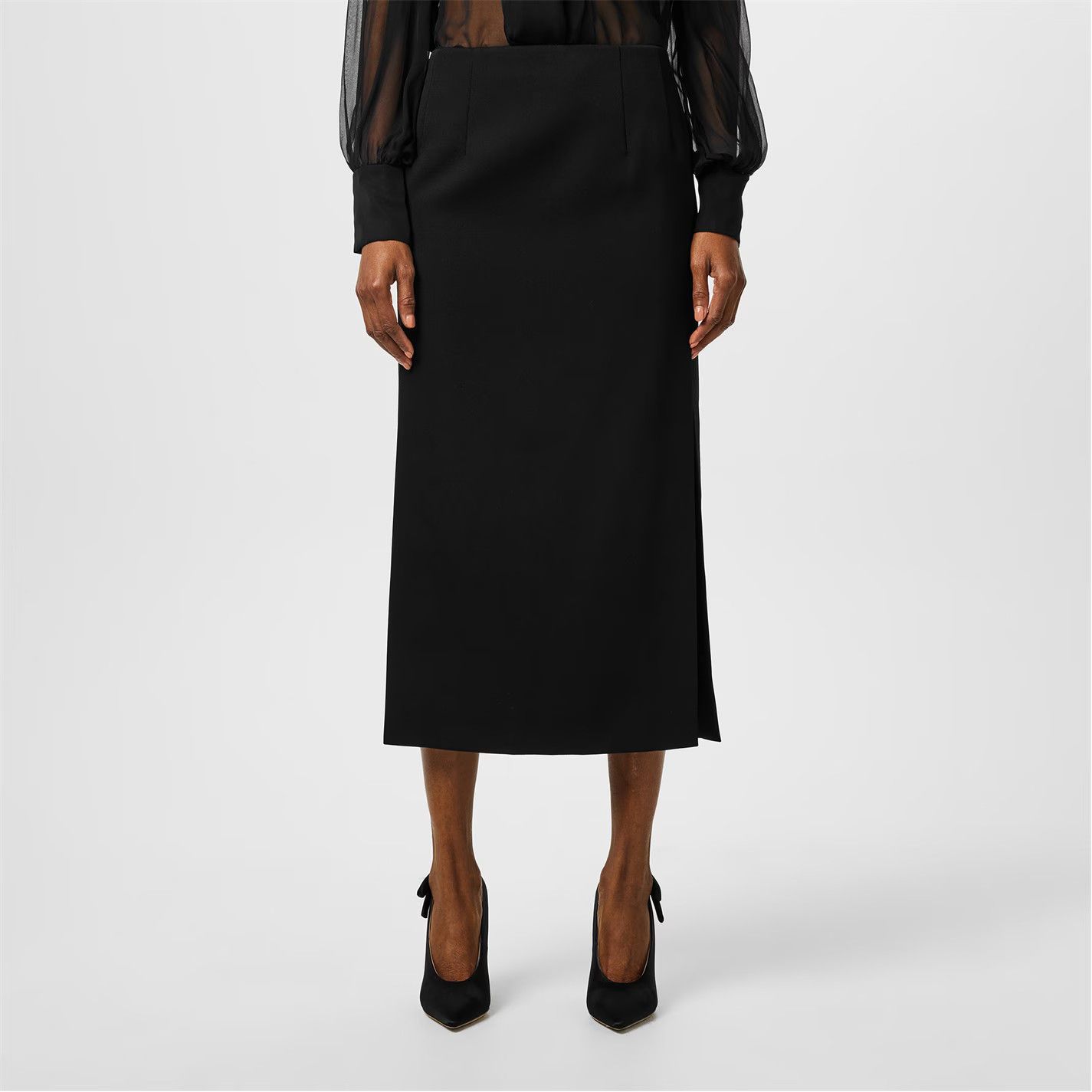 Valentino o1y0326 Midi Skirt in Black Size 27" / US 4 / IT 40 - 1 Thumbnail