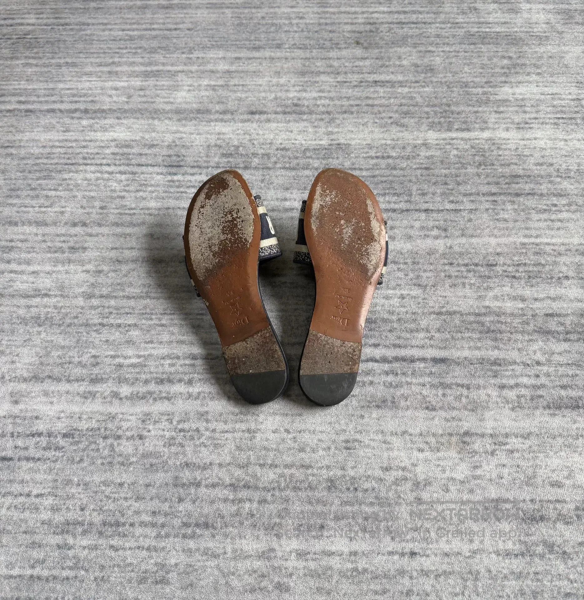 Dior christian dior navy embroidered flat sandals. Size US 6 / IT 36 - 5 Thumbnail