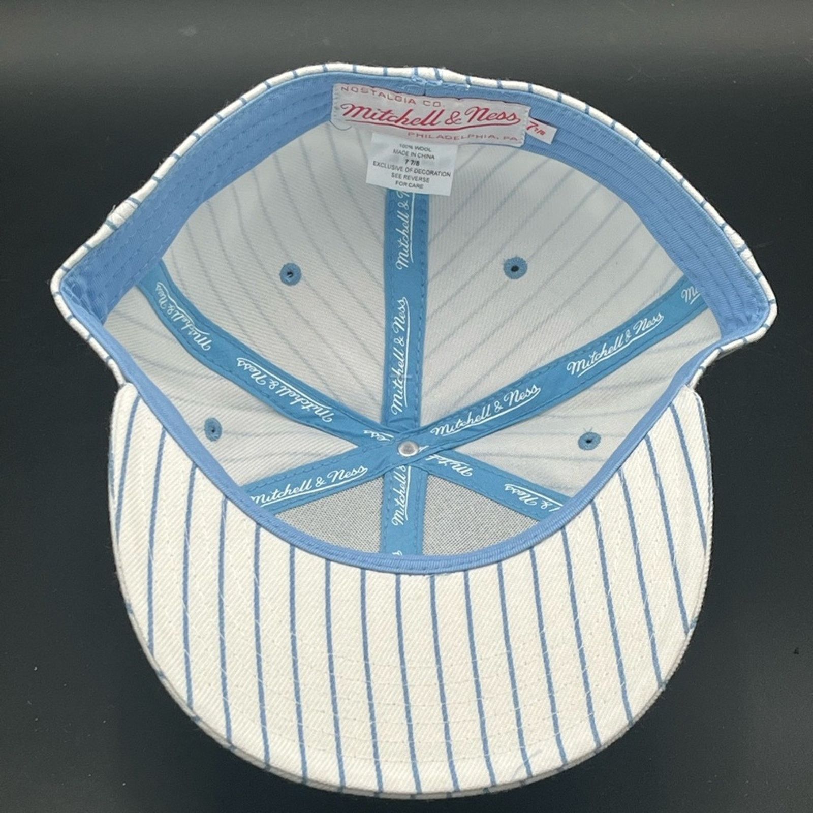 Mitchell & Ness Mitchell & Ness Carolina Blue and White Striped Hat 7 7/8 Size ONE SIZE - 3 Thumbnail