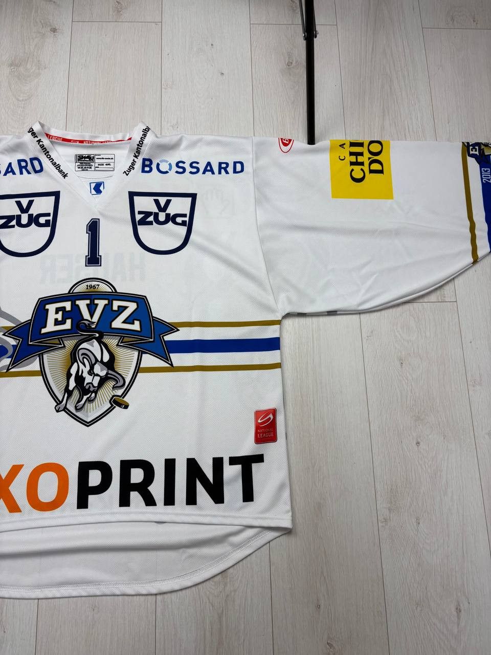 NHL EVZ Zug 2013/2014 Ice Hockey #1 HAUSER Size US XL / EU 56 / 4 - 5 Thumbnail