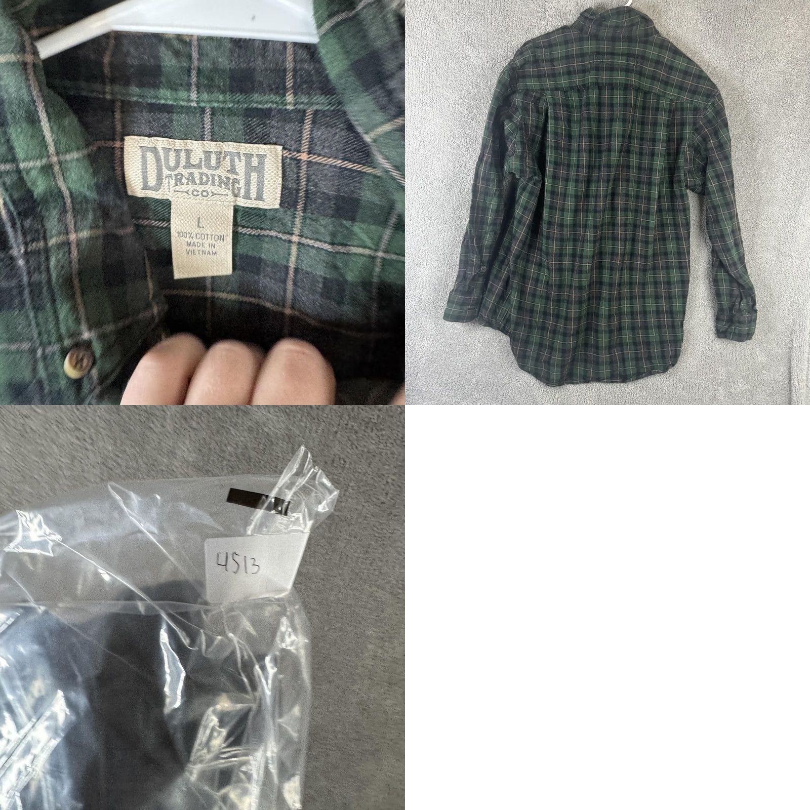 Duluth Trading Company Duluth Trading Co Shirt Mens Large Green Plaid Flannel Button Front Long Sleeve Size US L / EU 52-54 / 3 - 8 Thumbnail