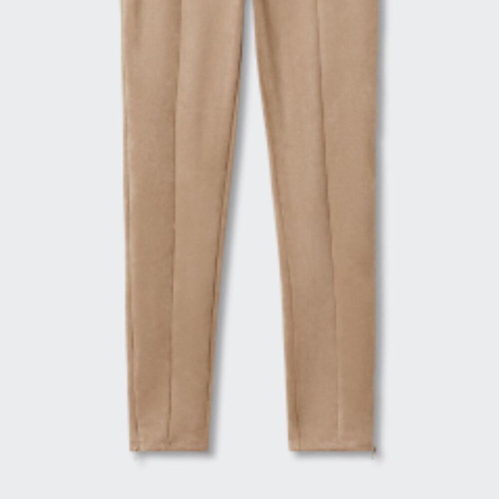 Mango Mango MNG Suede Leggings Beige Tan Pants NWT Large Size 34" / US 12 / IT 48 - 9 Thumbnail