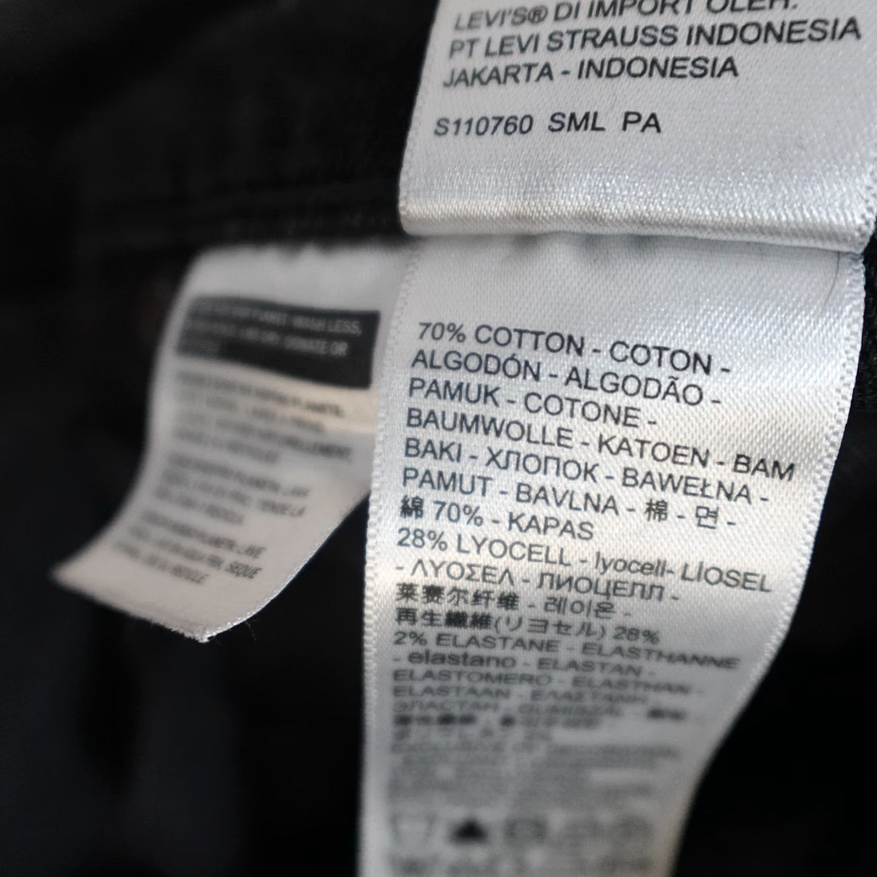 Levi's VINTAGE Levi's 511 Jeans Slim Straight 32 x 29 Black Premium Stretch Denim Men 511 Model 500 Series Size US 29 - 3 Thumbnail