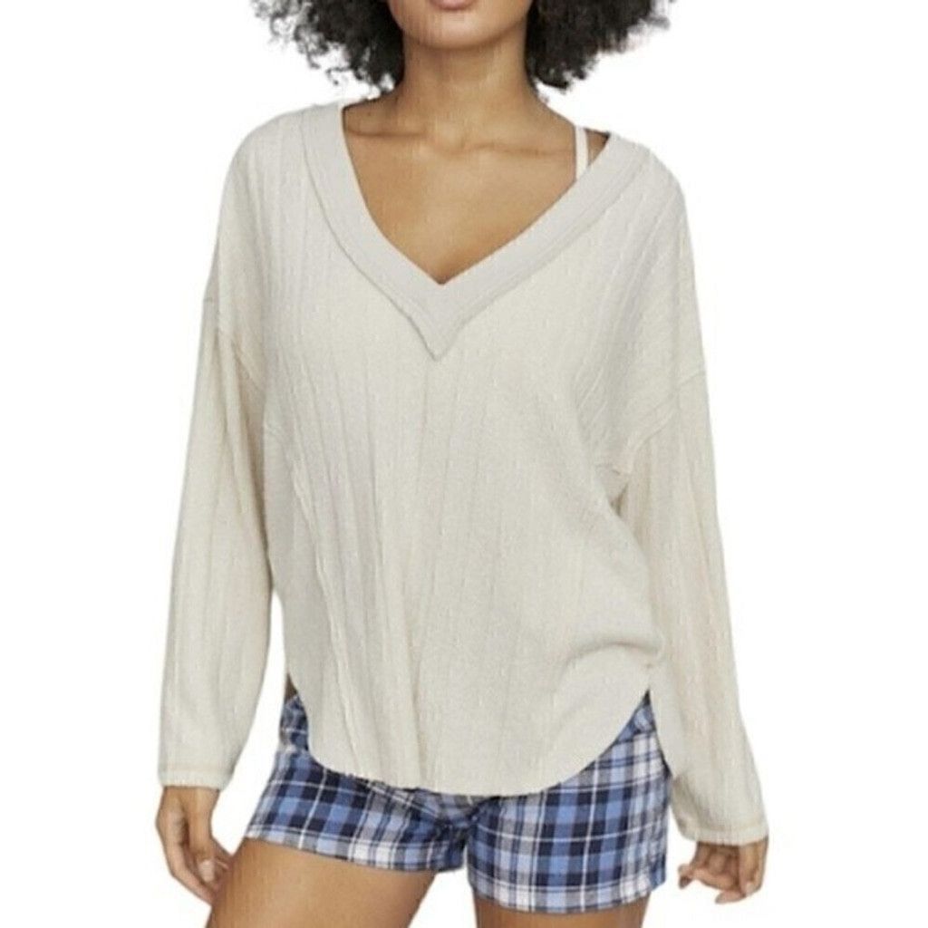 Urban Outfitters Urban Outfitters Neutral V-Neck Pullover, Relaxed Fit, Small Size S / US 4 / IT 40 - 11 Thumbnail