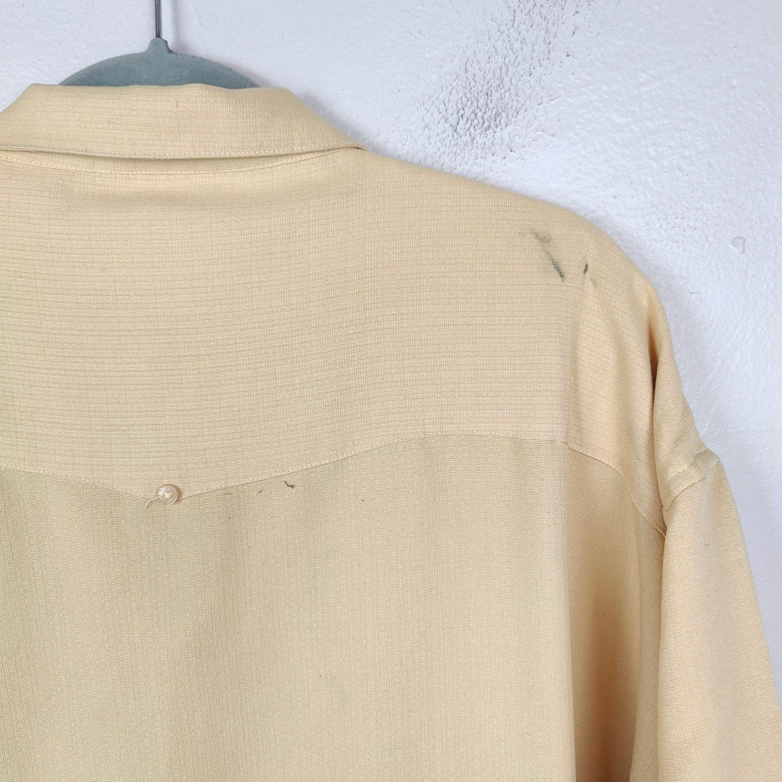 Cubavera Cubavera Rayon Blend Hawaiian Shirt Mens 4XL Pale Yellow Size US XXL / EU 58 / 5 - 6 Thumbnail