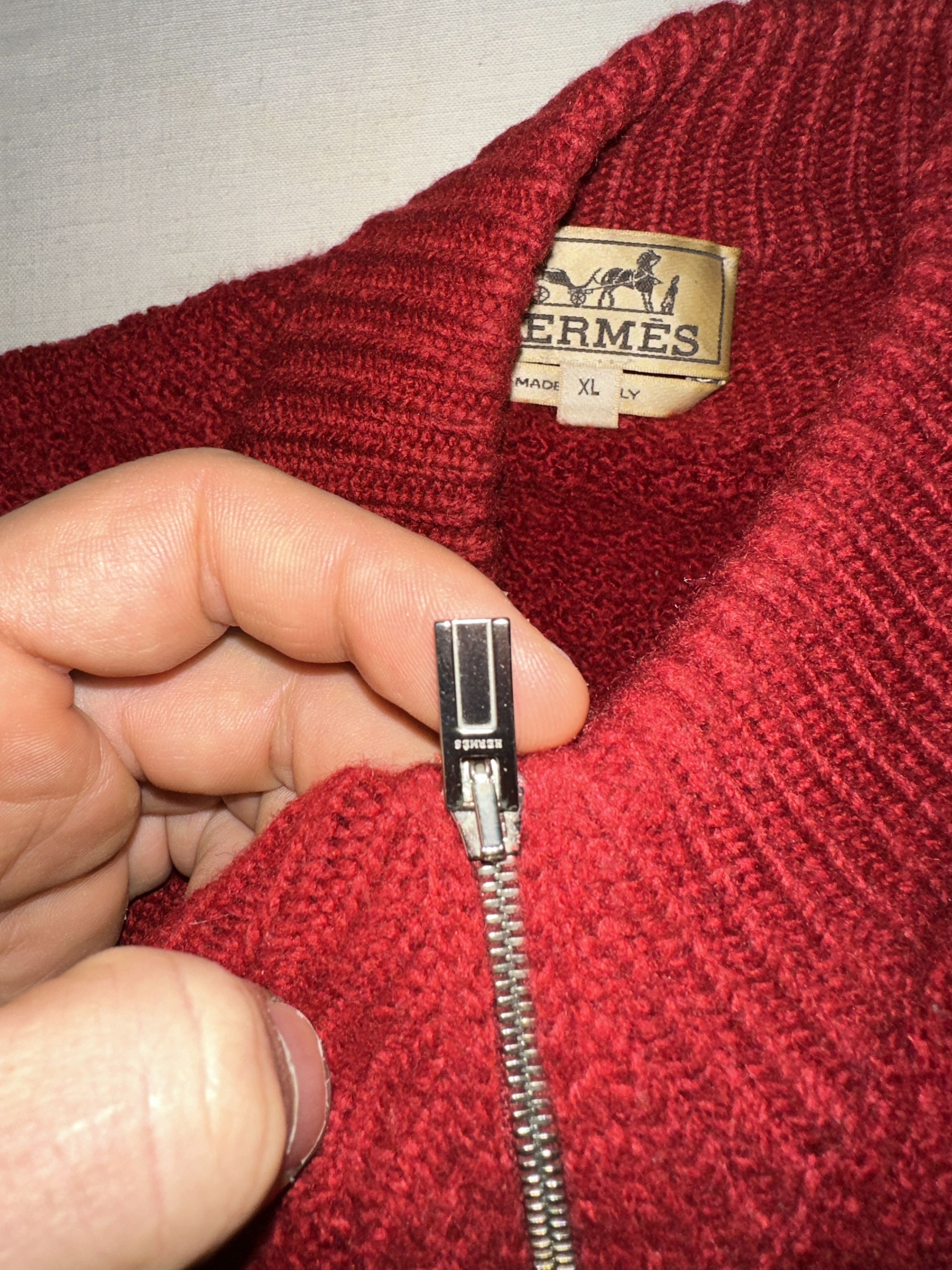 Hermes Rare Hermès Cashmere Blend Half-Zip Knit Sweater Size XL Size US XL / EU 56 / 4 - 5 Thumbnail