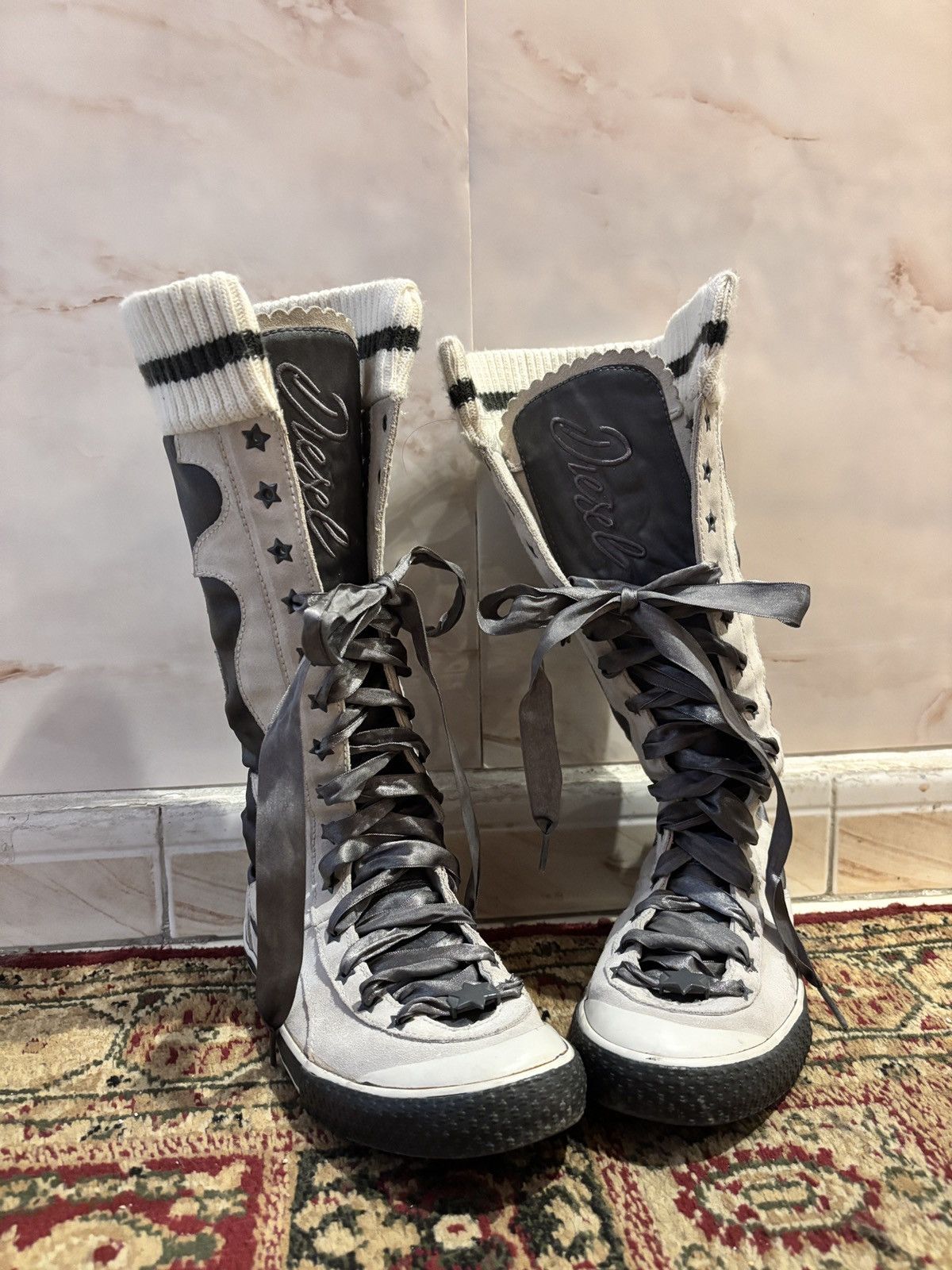 Diesel Diesel’s Pop Star The Voice (Grey and Off White) Size US 6 / IT 36 - 1 Thumbnail