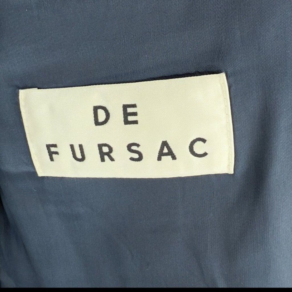De Fursac DE FURSAC Virgin Serge Carbon Blue Suit Blazer Jacket 46 S/M Size 46R - 9 Thumbnail