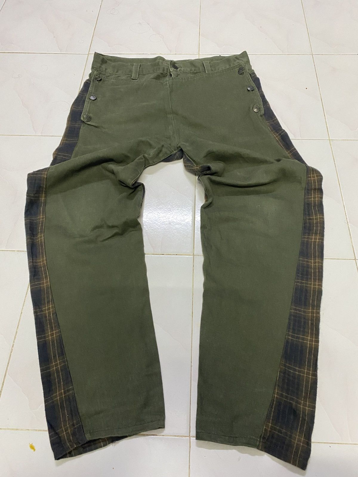 If Six Was Nine × Kapital × Needles Unbrand Shadow Plaid Patch Rebuild Pant Size US 32 / EU 48 - 4 Thumbnail