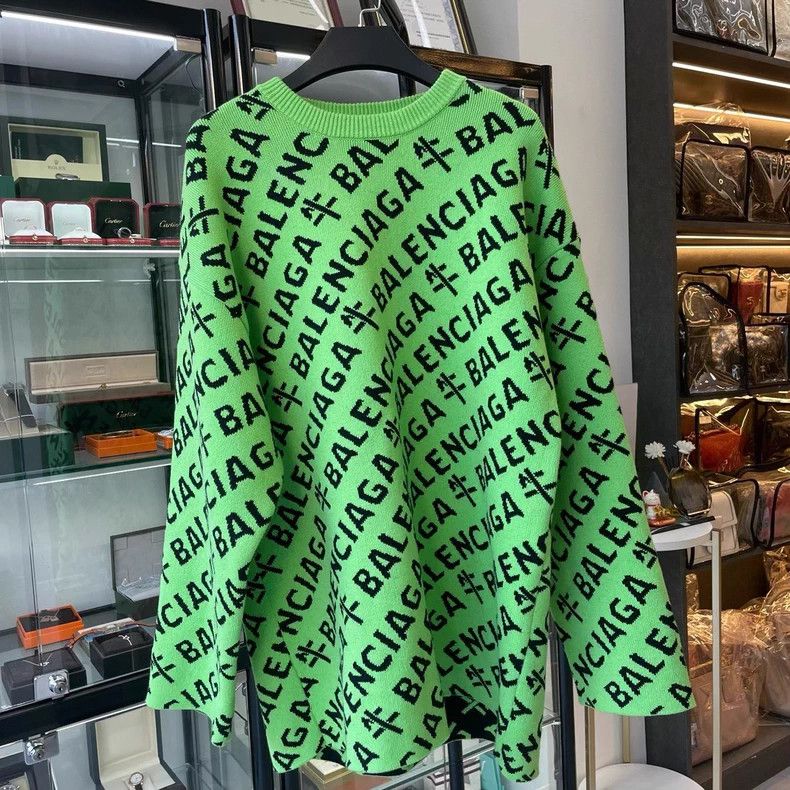 Balenciaga Balenciaga Ox Year Limited Edition Green Full Logo Sweater Size US XS / EU 42 / 0 - 2 Thumbnail